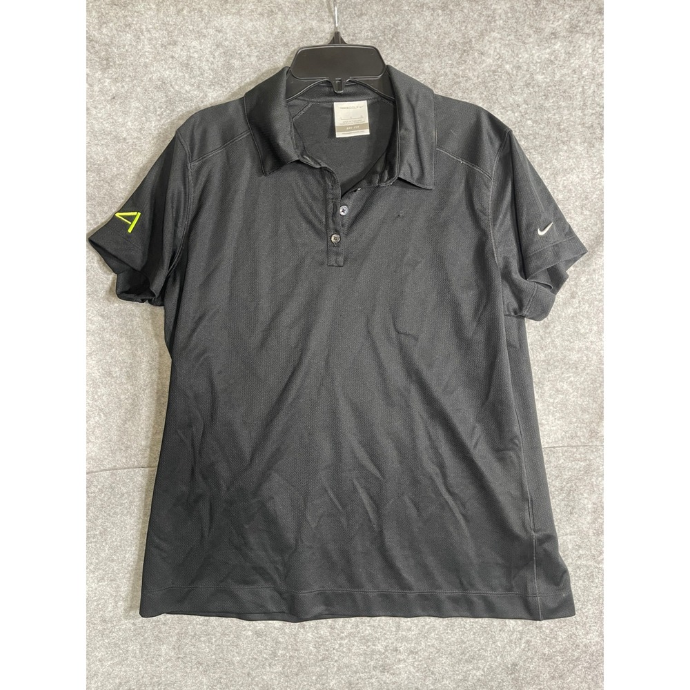 Nike Golf Womens Dri-FIT Polo Shirt Black Short Sleeve Large Activewear Top